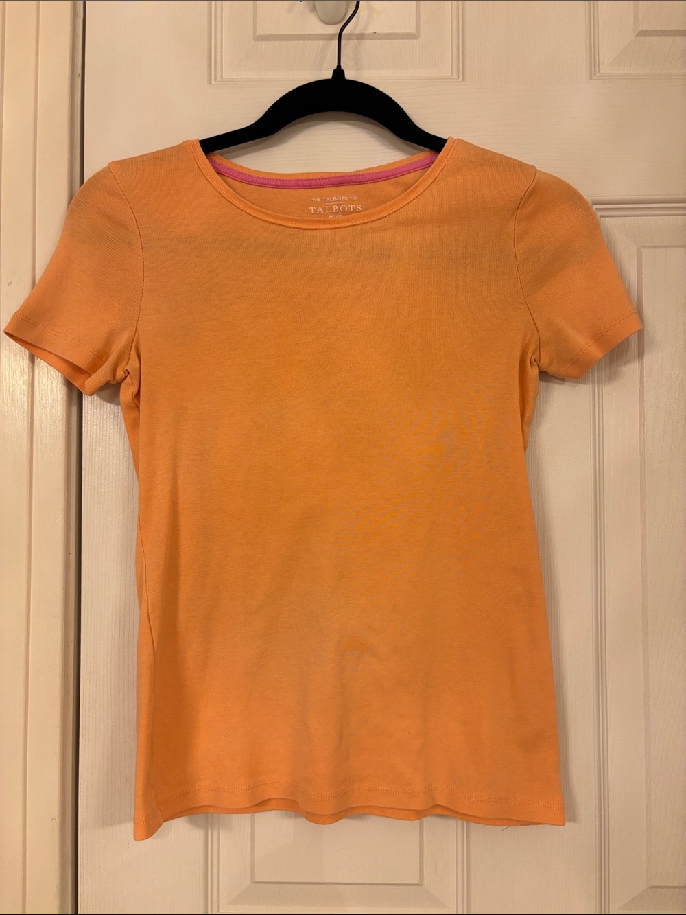 Talbots Petite Short-Sleeve Crewneck Tee in Orange